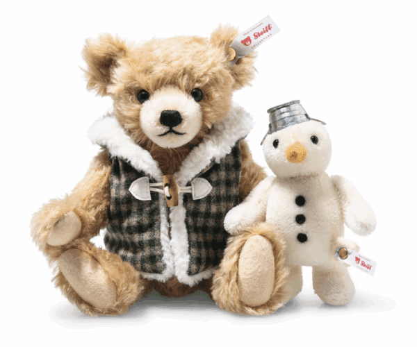 STEIFF - TEDDY AVEC BONHOMME DE NEIGE